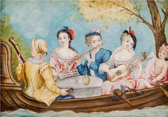 Venetian School, 18th Century | Musical Gathering on a Boat | MutualArt