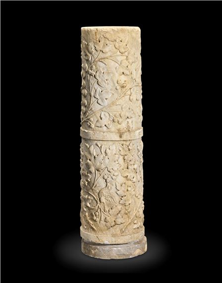 Roman School, 1st Century | Column with folitate motifs and birds ...