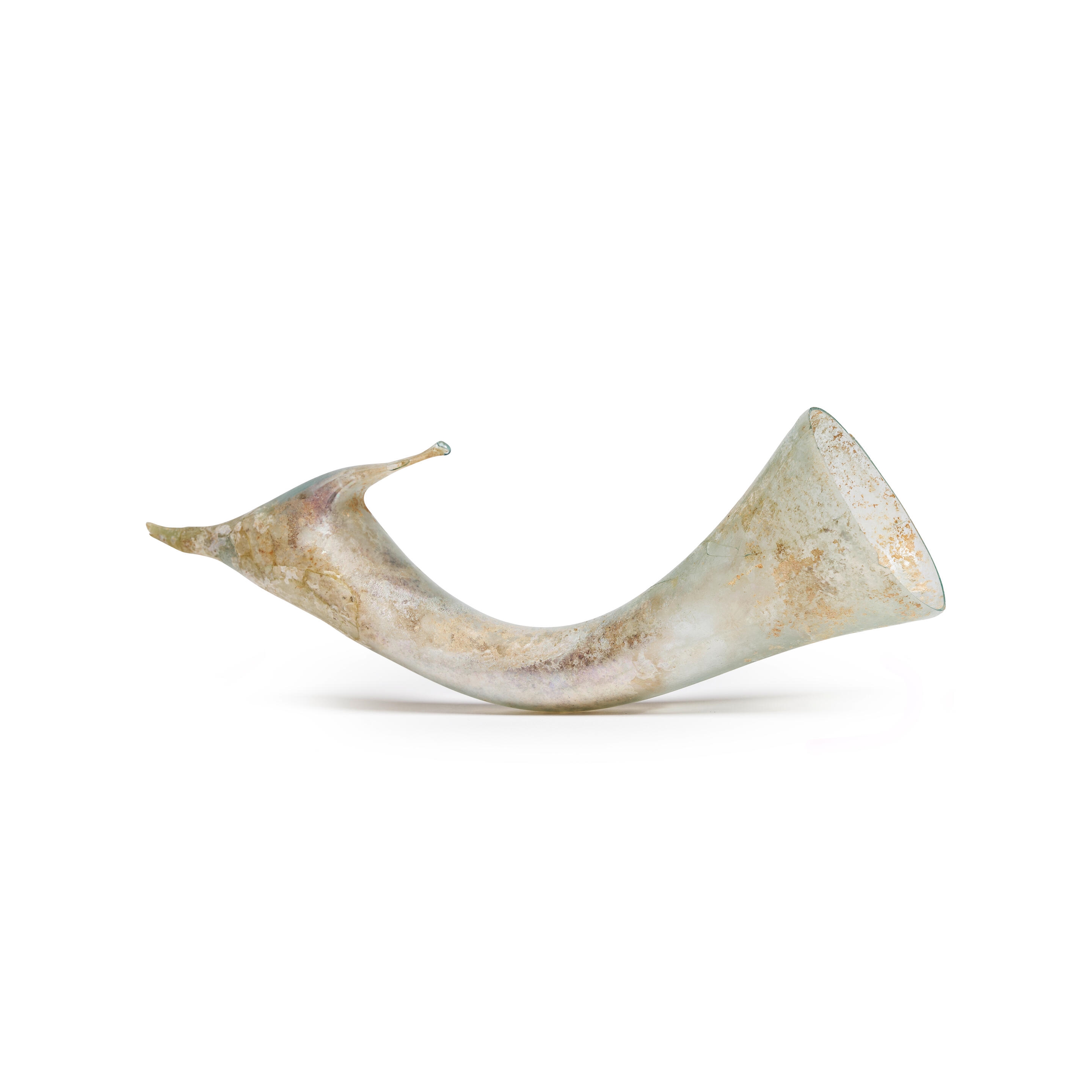 Roman School, 1st Century | A Roman pale blue glass animal-headed ...
