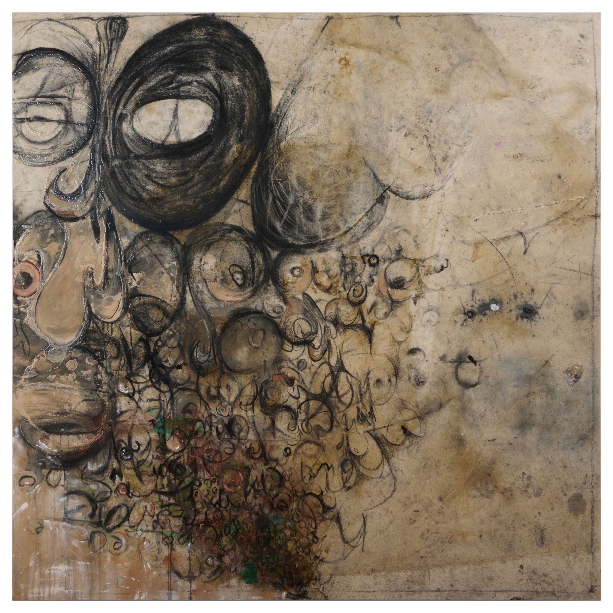 Artwork by Suzanne McClelland, more, more, more, Made of Charcoal, Acrylex And Pigment On Canvas