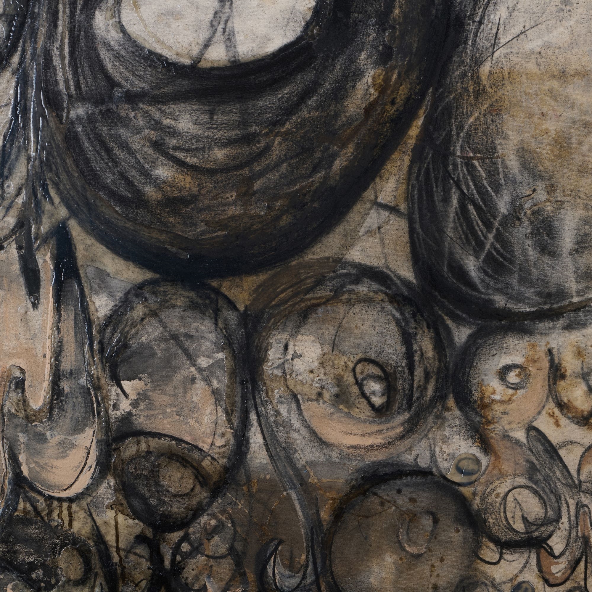 Artwork by Suzanne McClelland, more, more, more, Made of Charcoal, Acrylex And Pigment On Canvas