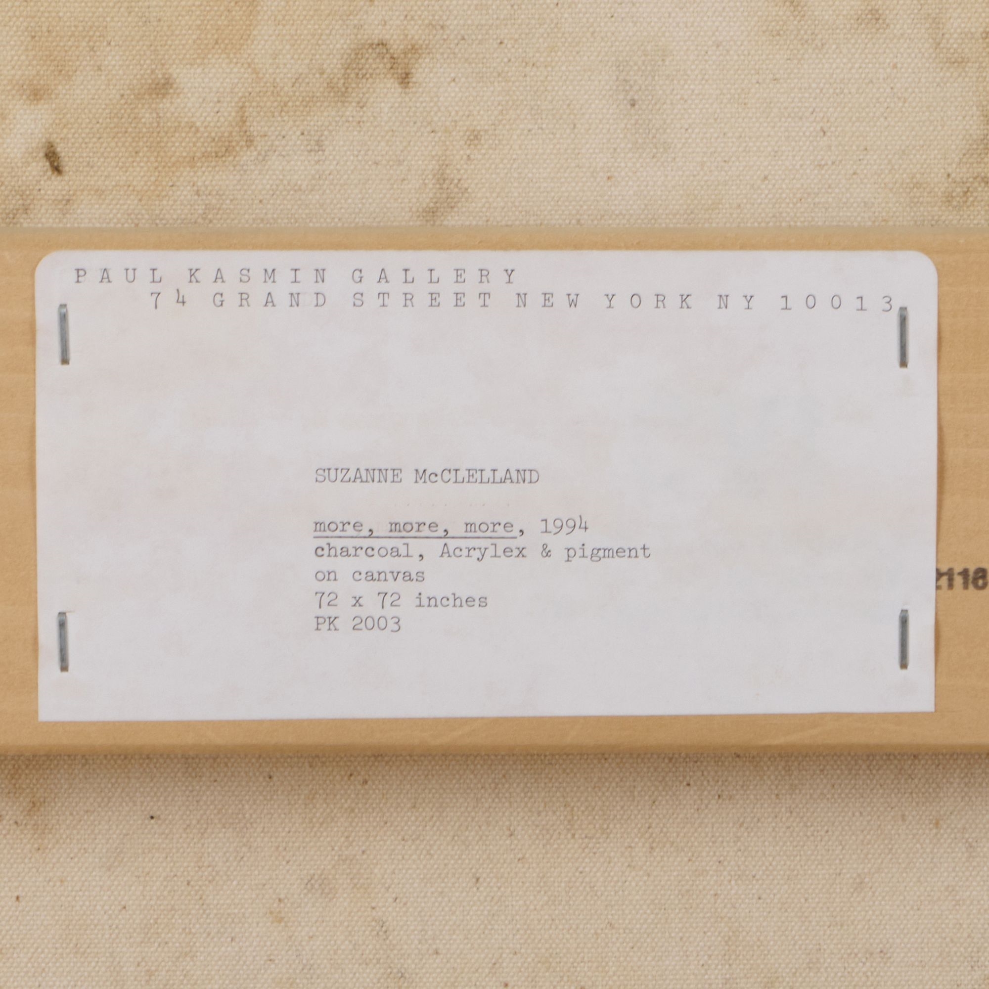 Artwork by Suzanne McClelland, more, more, more, Made of Charcoal, Acrylex And Pigment On Canvas