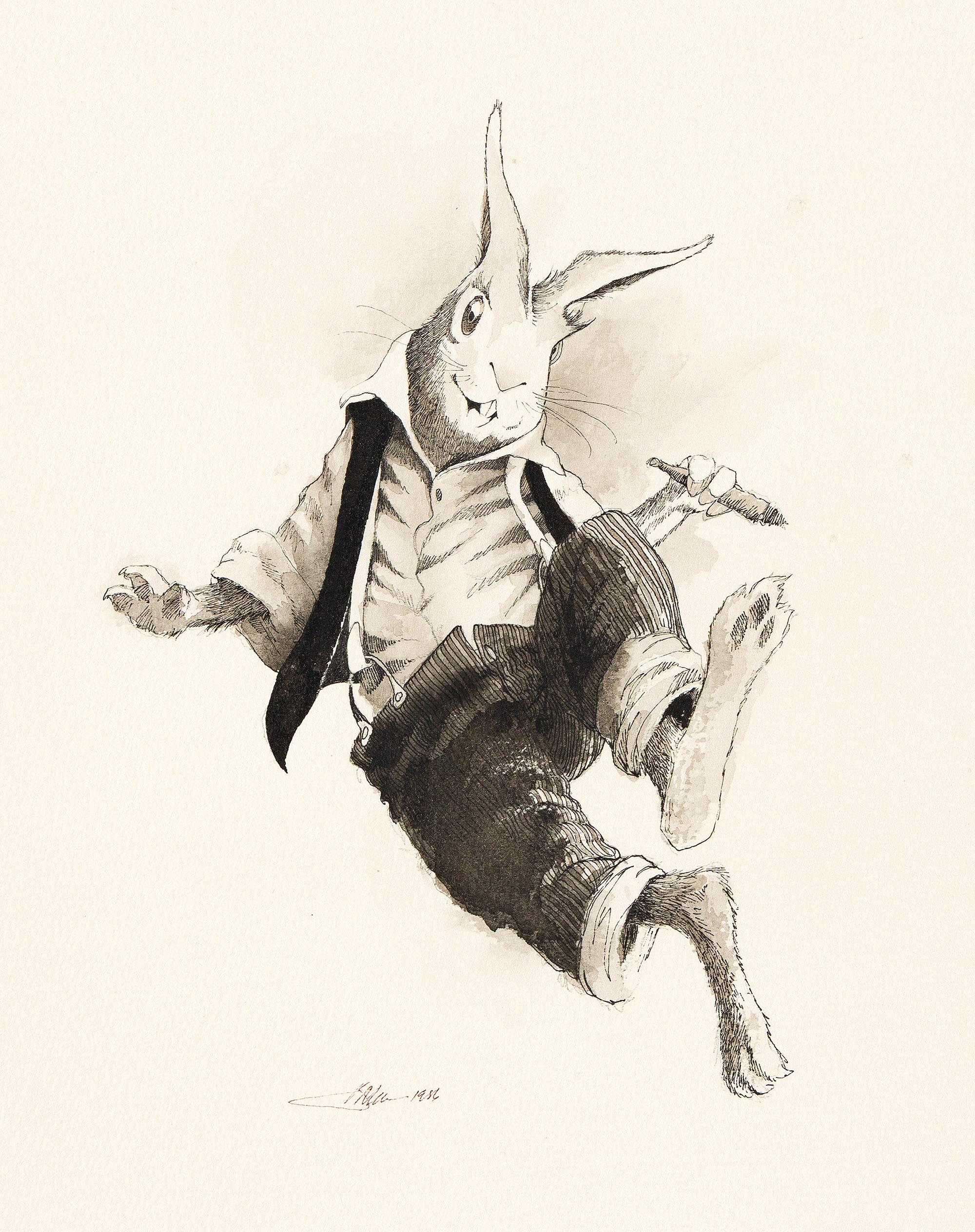 Barry Moser | Brer Wolf and Brer Rabbit Jumps (1986) | MutualArt