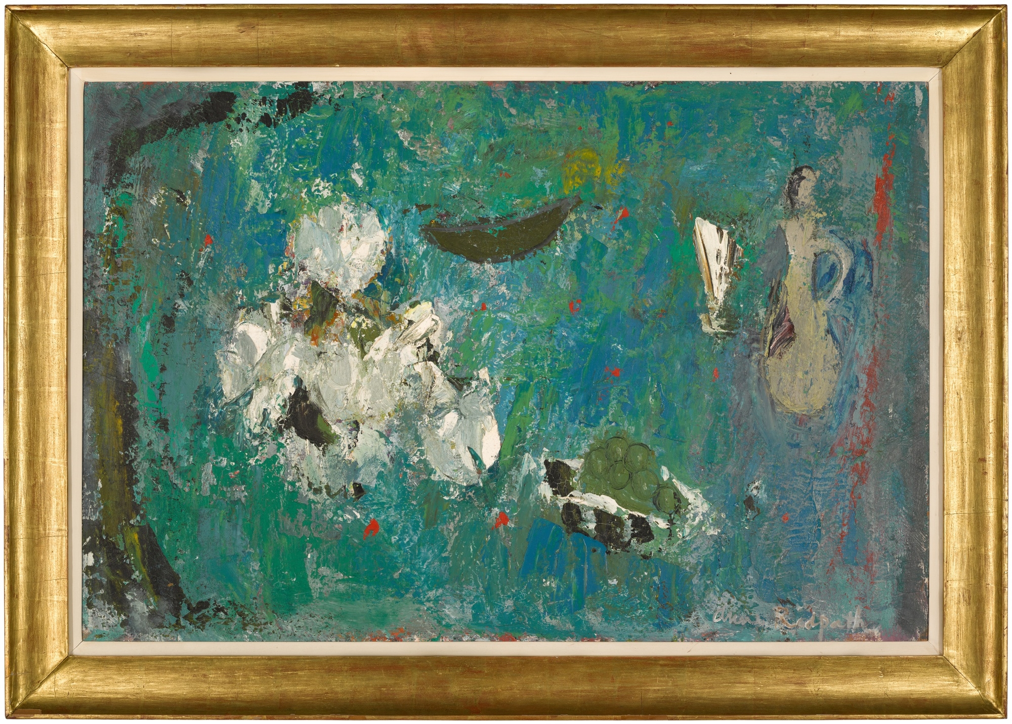 Anne Redpath | Still Life: White Flowers and Green Grapes (1963 ...