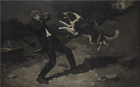 Out of the blackness Wolf launched himself, straight for the trespasser's throat - Norman Rockwell