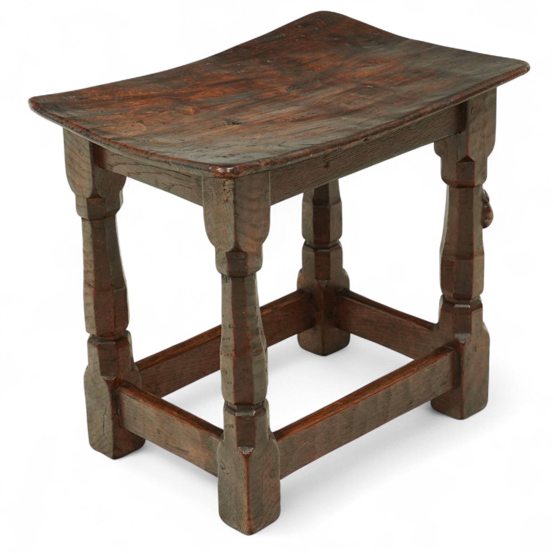 Robert Thompson | Mouseman - 1930s adzed oak joint stool (1930s ...