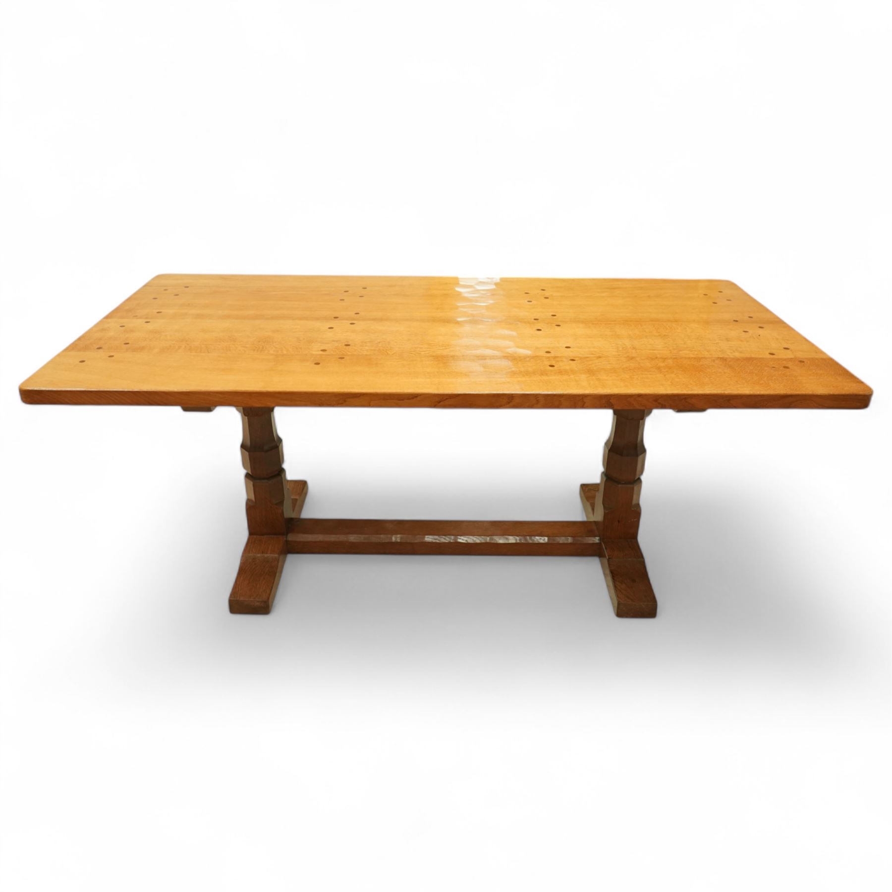 Robert Thompson | Mouseman - adzed oak 6’ refectory dining table ...