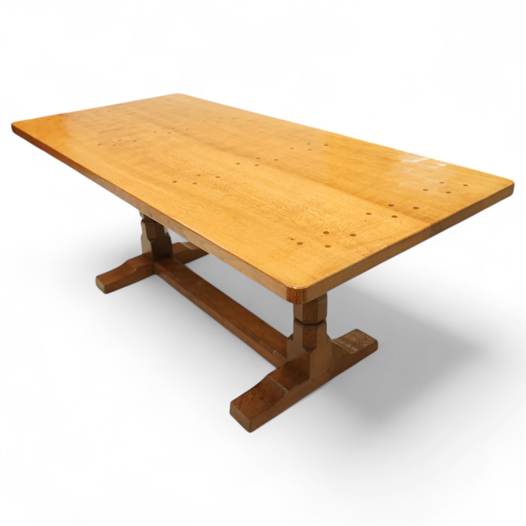 Robert Thompson | Mouseman - adzed oak 6’ refectory dining table ...