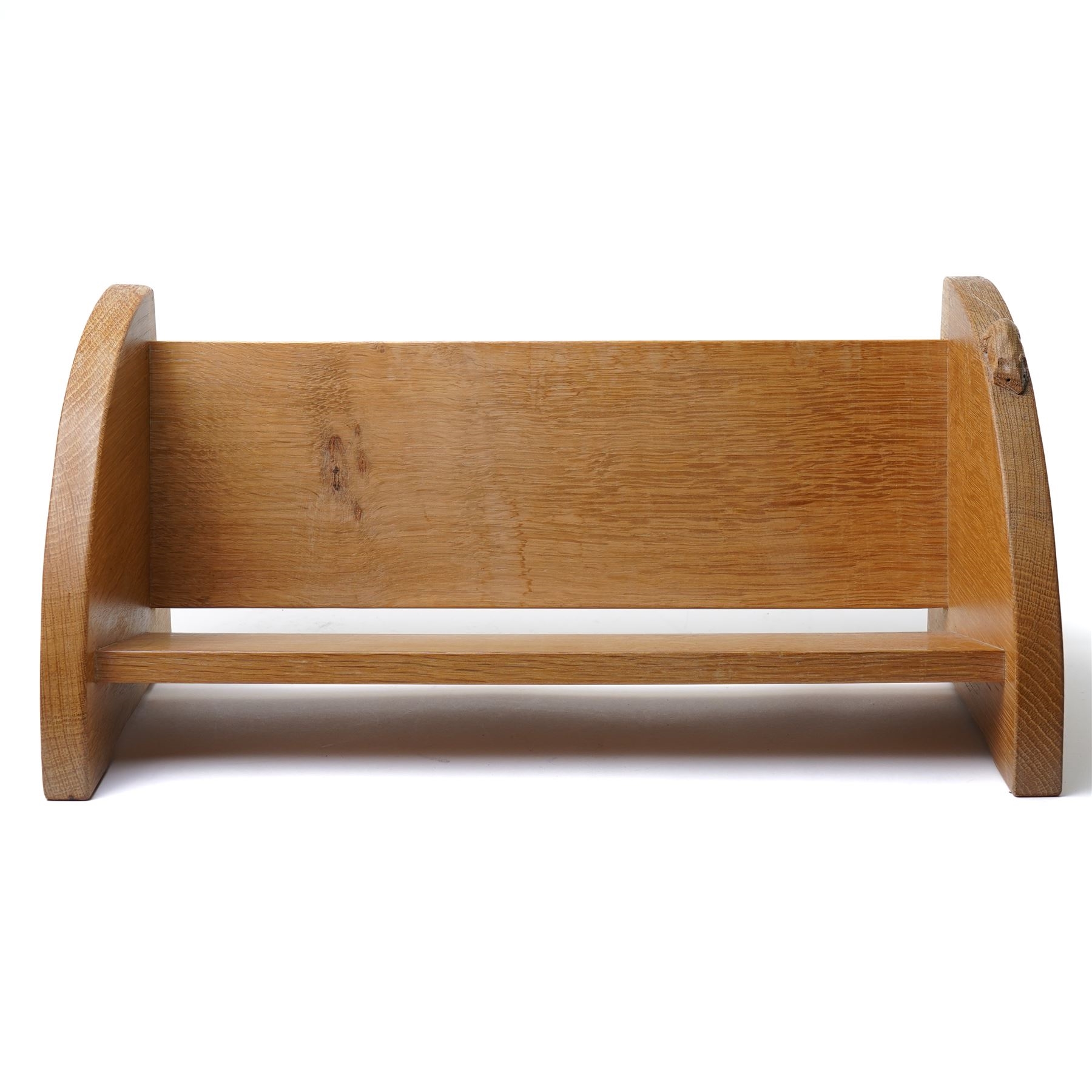 Robert Thompson | Mouseman - oak book trough, curved end supports, with ...