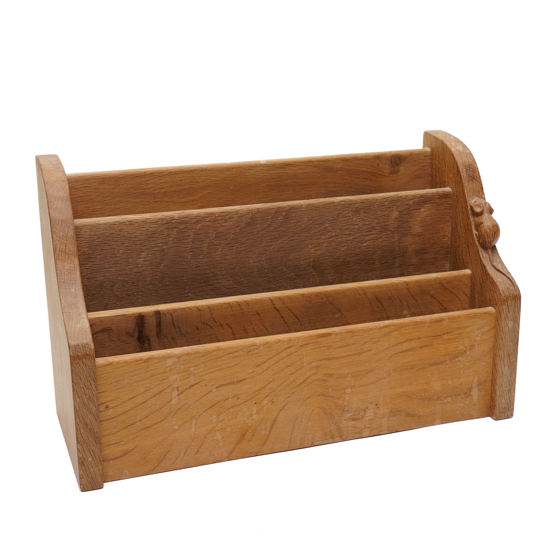 Robert Thompson | Mouseman - oak letter rack, three tiered with carved ...