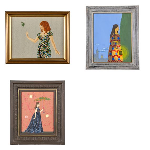 George Dehoff | The Girl with Umbrella, The girl with lantern, The girl ...