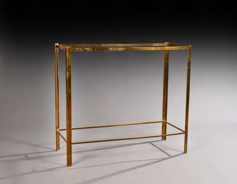 Jacques Quinet | Console with curved brass uprights and rectangular ...