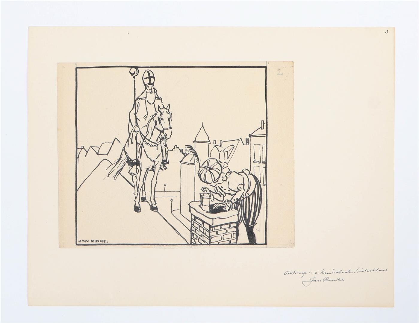 Jan Rinke | Seven original drawings on Sinterklaas (1910 - 1920 ...
