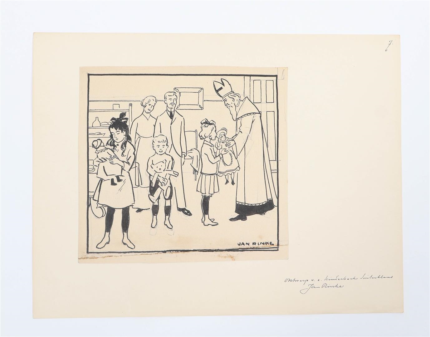 Jan Rinke | Seven original drawings on Sinterklaas (1910 - 1920 ...