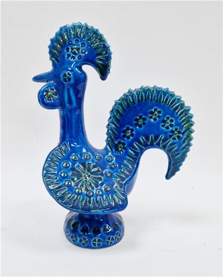 Rimini blue model of a cockerel by Aldo Londi, circa 1960s