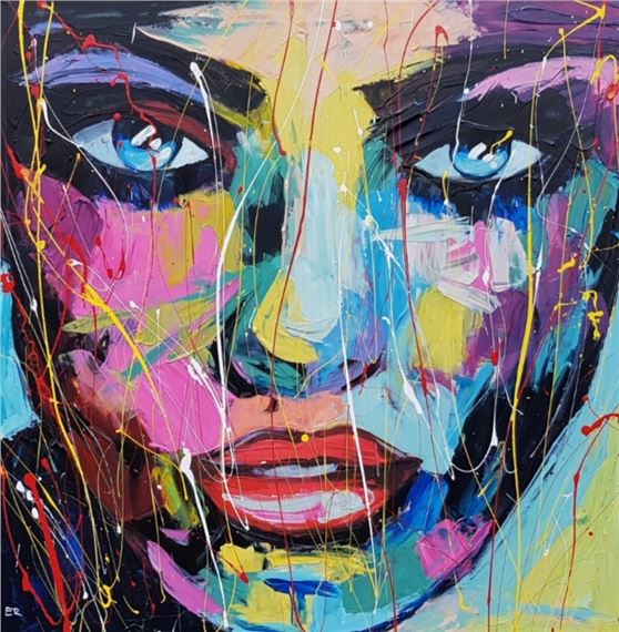 E.R. | Acrylverfschilderij - expressief portret (1990 - 2020) | MutualArt