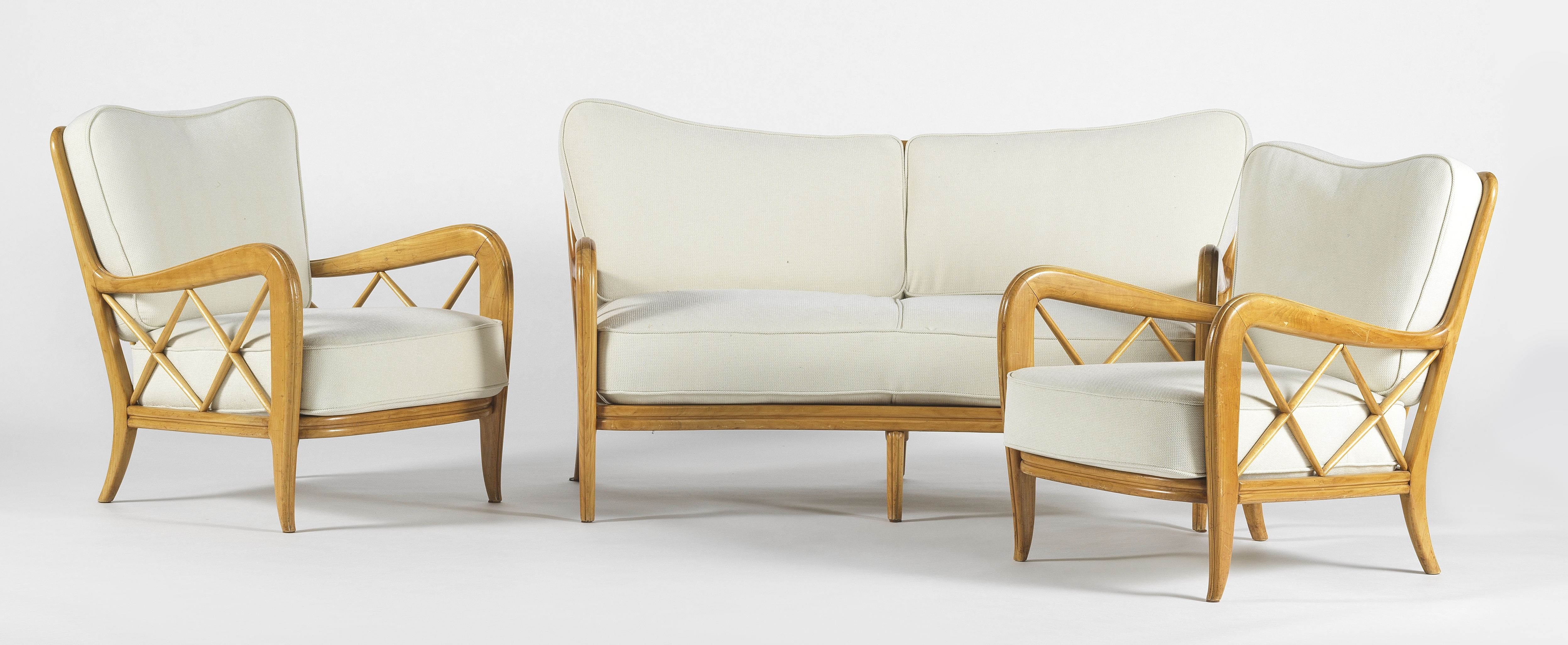 Paolo Buffa | Canapé et deux fauteuils dans le goût de Paolo Buffa ...