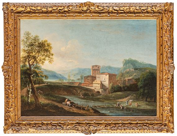 Marco Ricci | Paesaggio fluviale con lavandaie | MutualArt