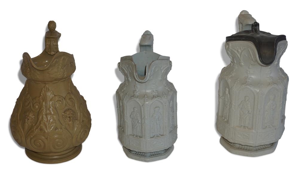 Charles Meigh | TWO CHARLES MEIGH SALT GLAZED PARIAN WARE PITCHERS AND ...