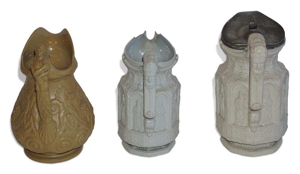 Charles Meigh | TWO CHARLES MEIGH SALT GLAZED PARIAN WARE PITCHERS AND ...