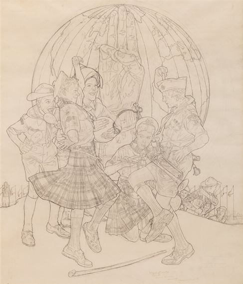 Study for "A Good Sign All Over The World," 1963 - Norman Rockwell