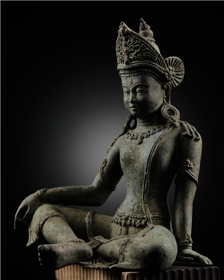 A BRONZE FIGURE OF INDRA, JAVA - Indonesian School, 20th Century
