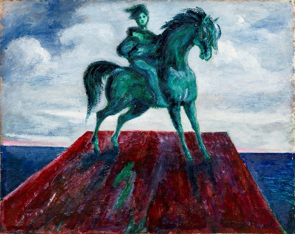 Aligi Sassu | Green Knight, 1961 (1961) | MutualArt
