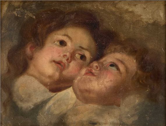 Study of Two Children by French School, 19th Century, early 18th century