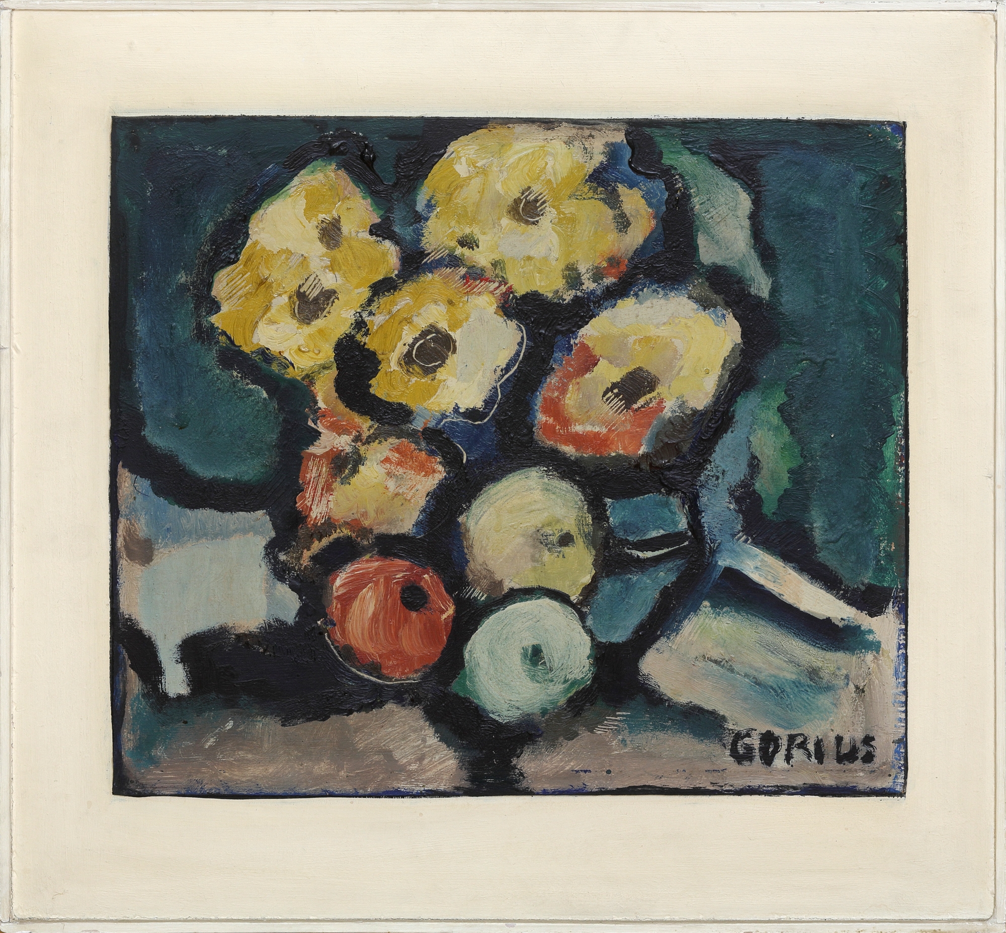 Wolfgang Gorius | Stillleben mit Blumen und Äpfeln (1963) | MutualArt