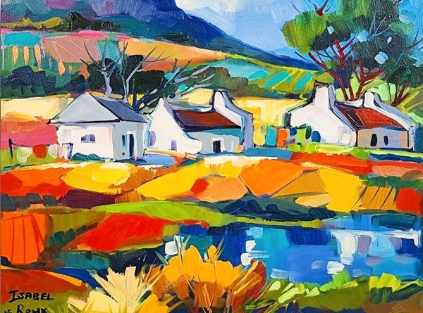 Isabel le Roux | BEAUTIFUL COLOURFUL OIL PAINTING OF THE 'SWARTLAND ...