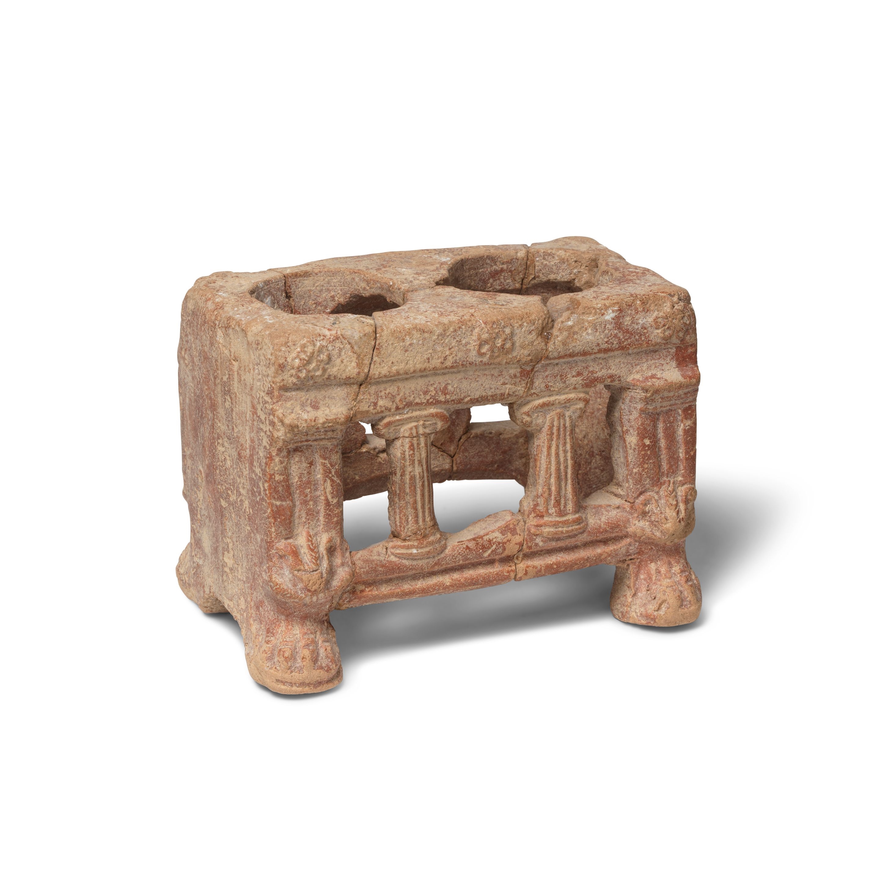 Roman School | A Roman openwork red glazed terracotta stand with ...