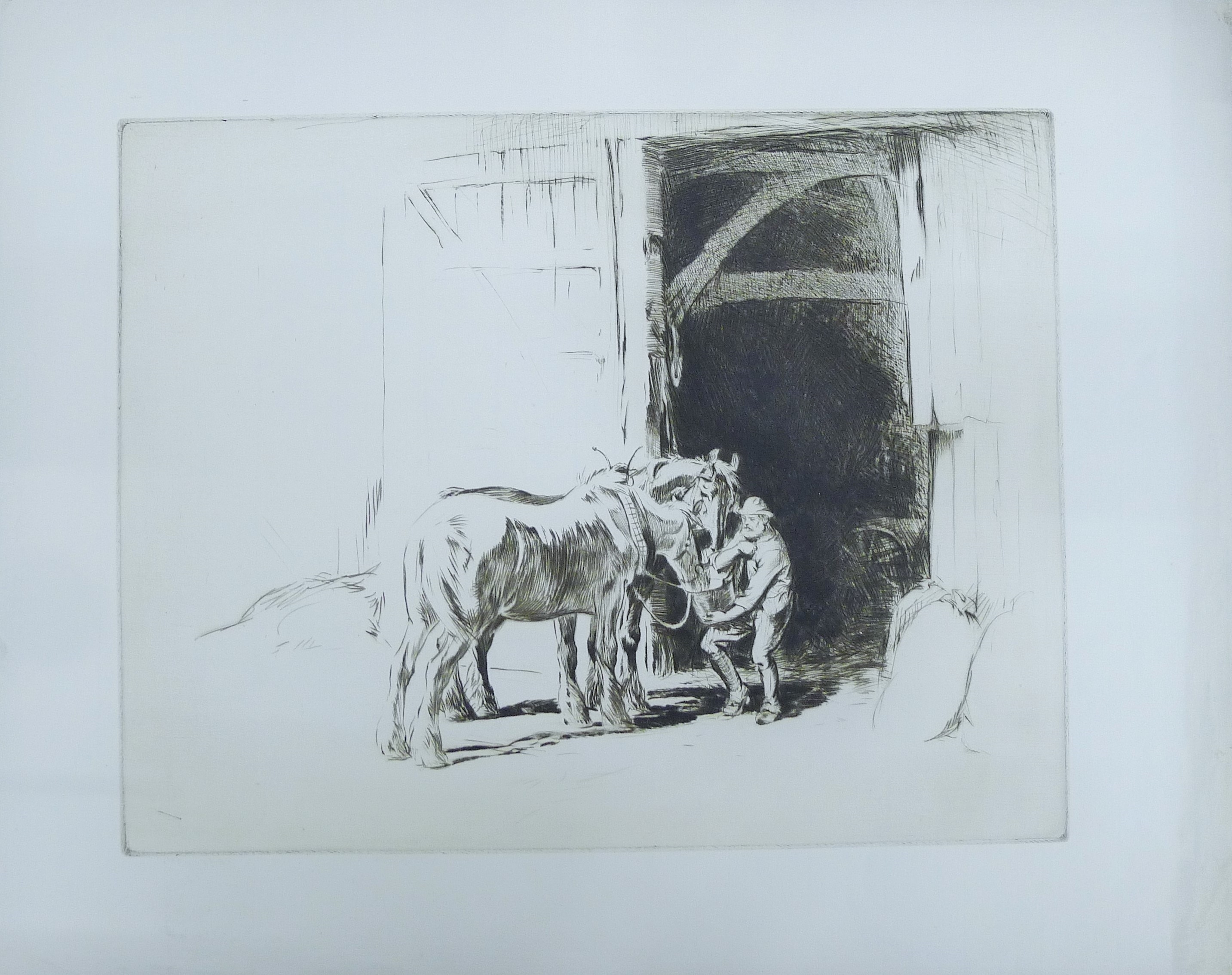 George Soper | Feeding the Horses (Circa 1922) | MutualArt