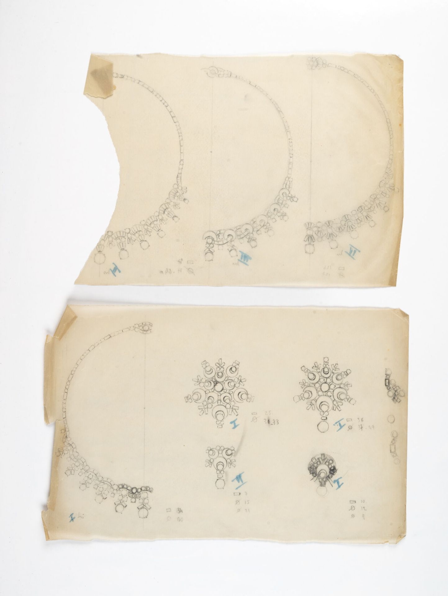 Pierre Conroux | Set of four drawings on tracing paper featuring ...