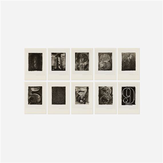 Jasper Johns | 0 Through 9 sample portfolio (1968) | MutualArt