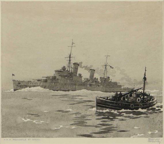 Fred Jay Girling | HMS NEWCASTLE AT SPEED | MutualArt