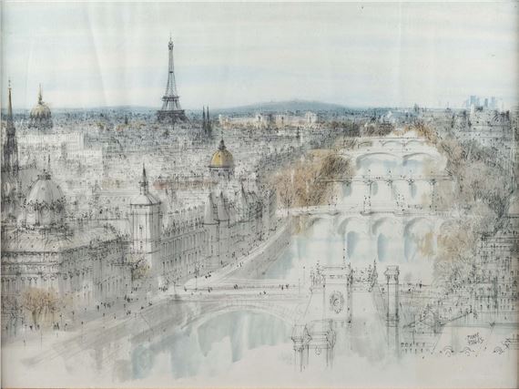 水彩画　PIERRE PAGES 　フランス Pierre Pages Paintings & Artwork for Sale | Pierre Pages Art Value