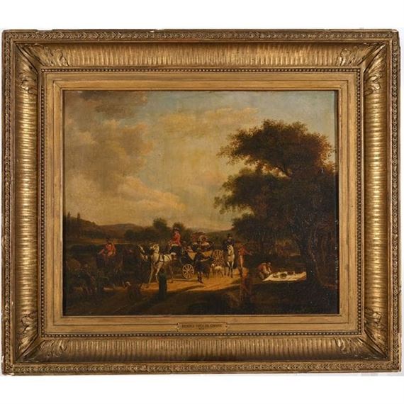 Le rendez-vous de chasse by French School, 19th Century, 19th century