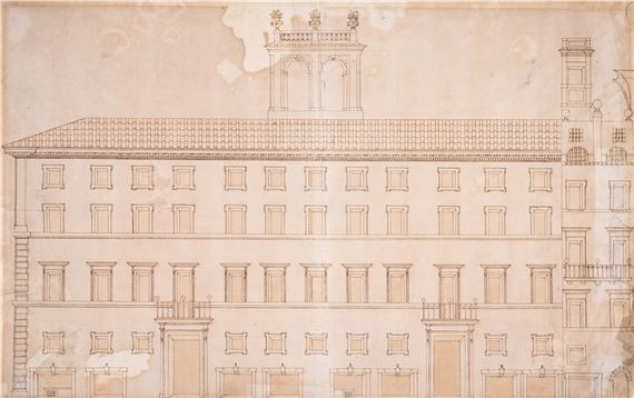Elevation study of an as yet unidentified building, possibly 16th century by Italian School, 18th Century, 18th century