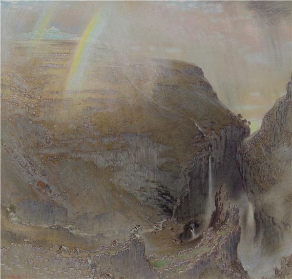 William Shackleton | Rainbow and Goats in an Upland Landscape (1922 ...