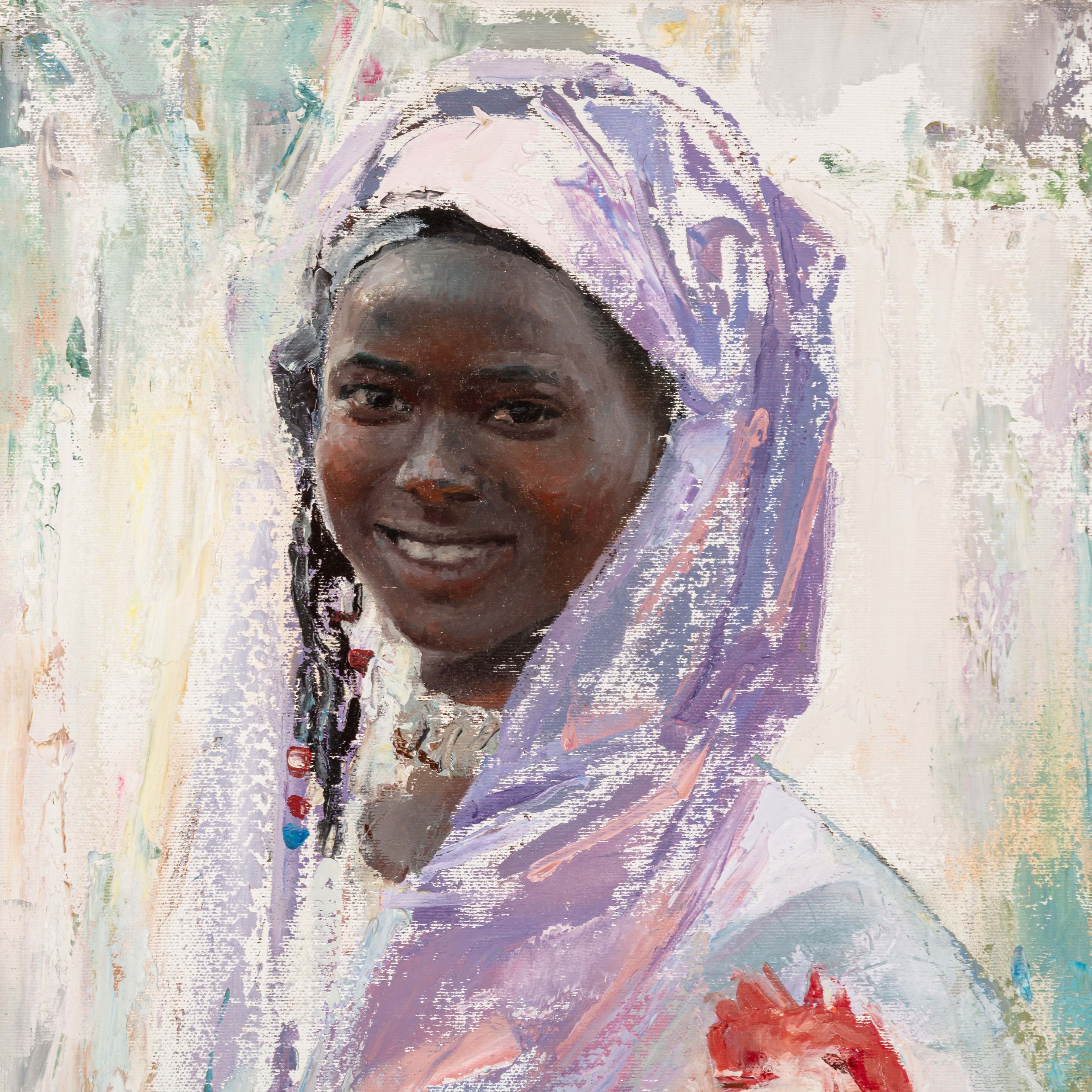 Tesfay Atchbekha Negga | Girl with a Rooster (2004) | MutualArt