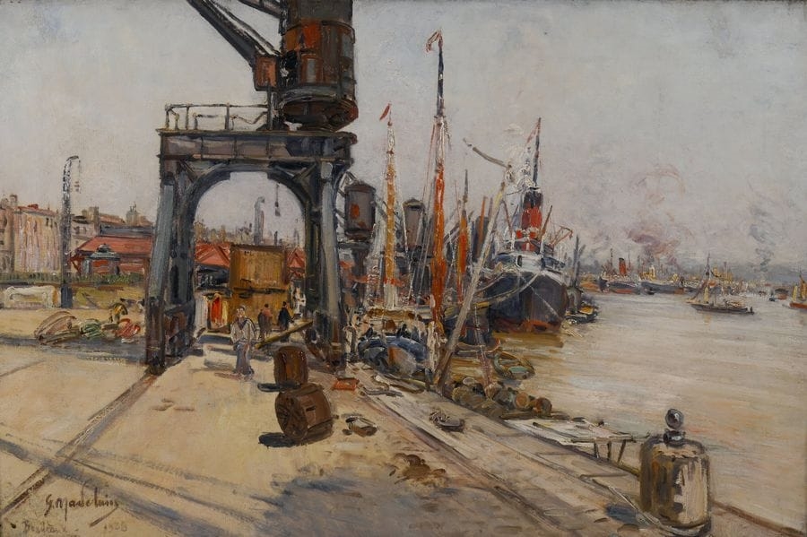 Gustave Madelain | Quai des Chartrons, Bordeaux (1928) | MutualArt