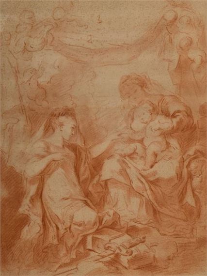 French School, 18th Century | The Mystical Marriage of Saint Catherine ...