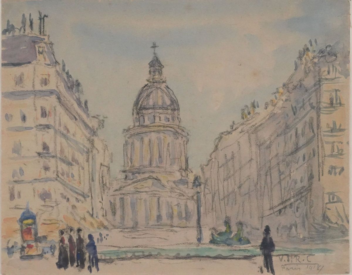 Joseph Victor Roux-Champion | The Pantheon from Rue Soufflot (1918 ...