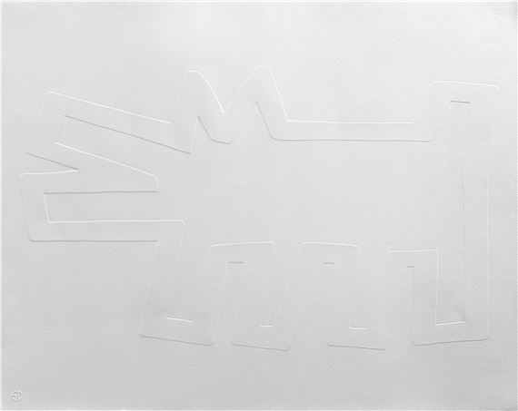 Keith Haring | Barking Dog (from the White Icons series (1990) | MutualArt