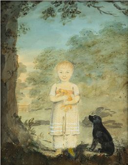 a Girl's Best Friends - British School, 19th Century