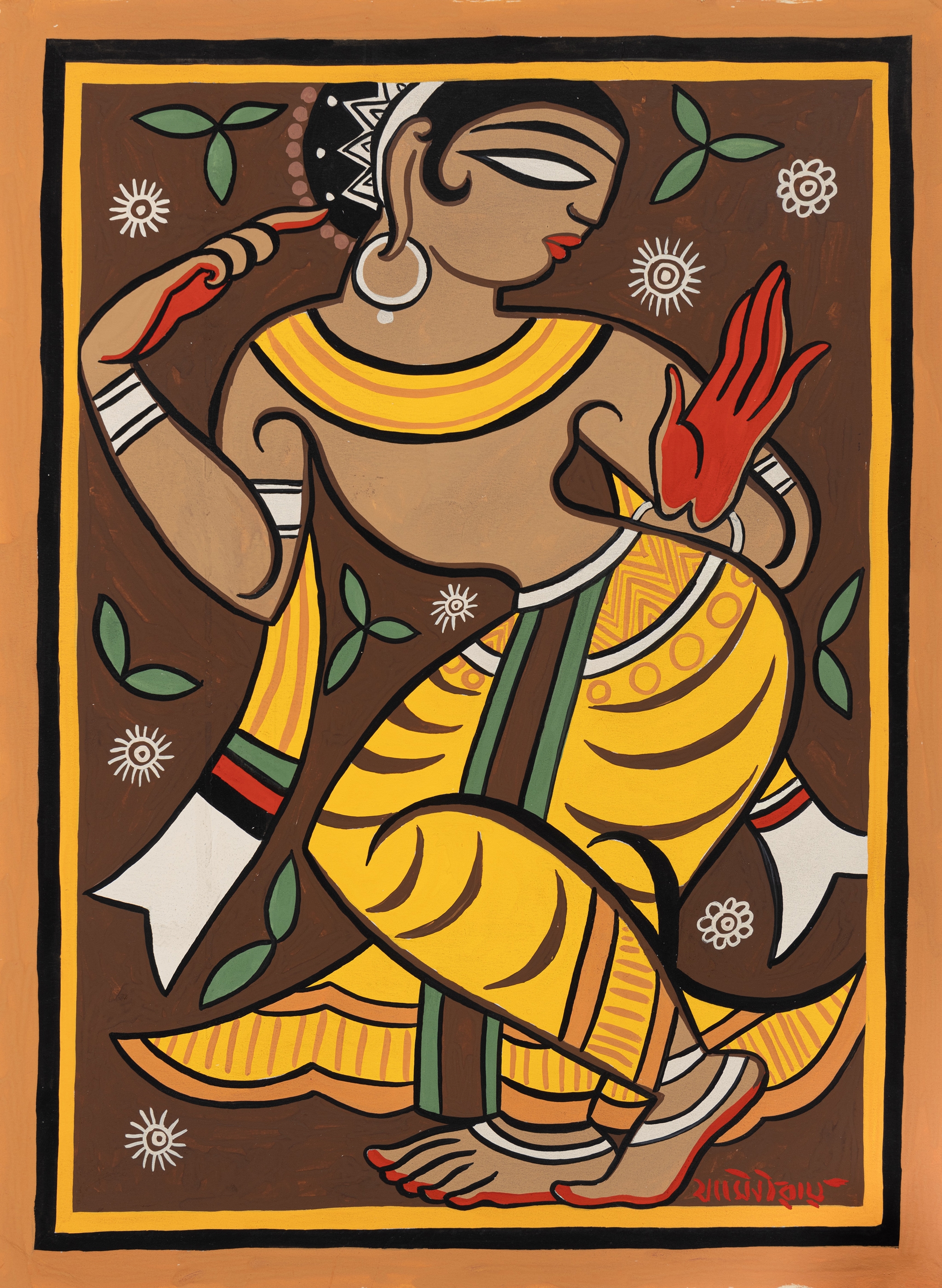 Jamini Roy | Untitled (Dancing Gopini | MutualArt