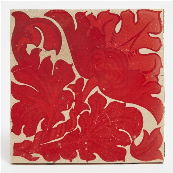 William de Morgan | Ruby Lustre Tile (Late 19th Century) | MutualArt