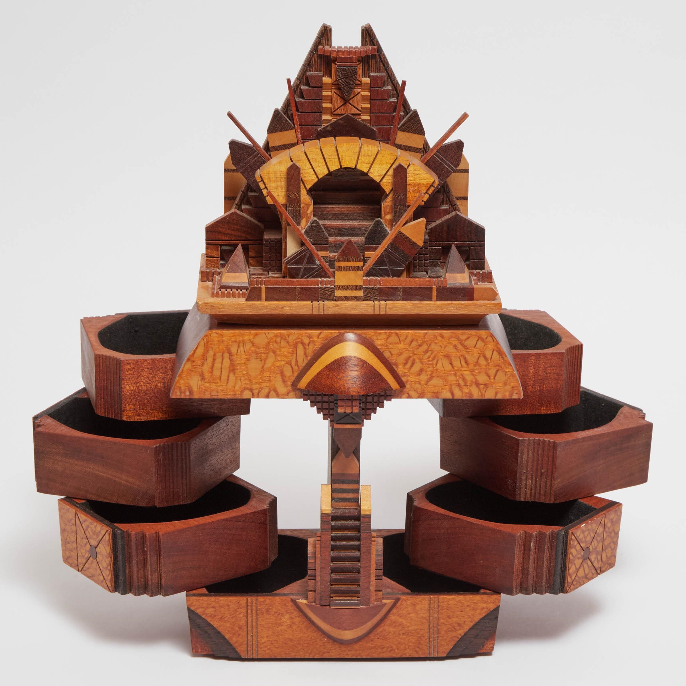 Po Shun Leong | SPECIMEN WOOD 'AZTEC' JEWELLERY BOX (1990) | MutualArt