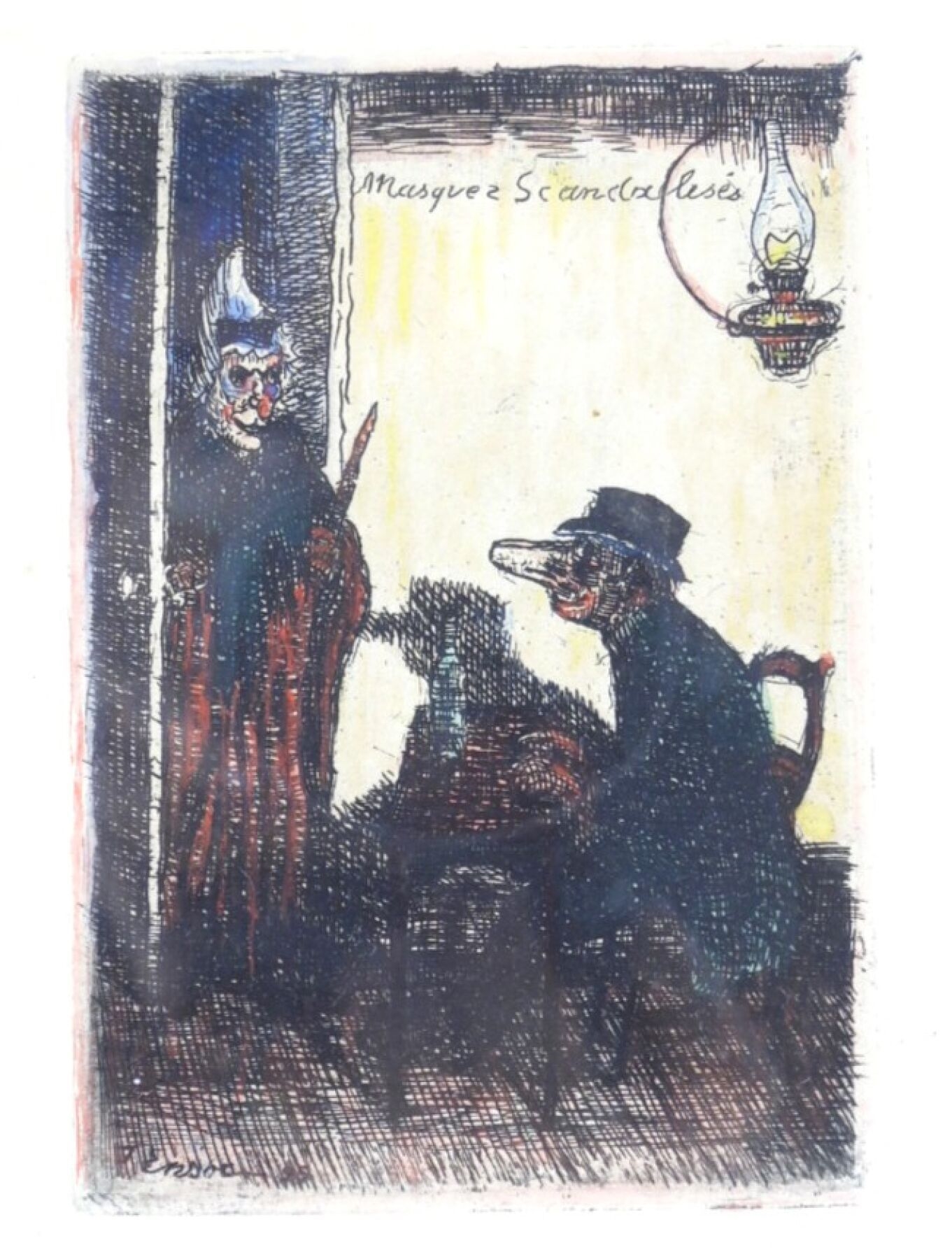 James Ensor | Scandalized Masks (1895) | MutualArt