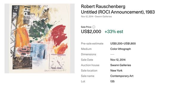 Robert Rauschenberg | Untitled (ROCI – Berlin) (1984) | MutualArt